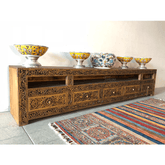 Indian Hand Carved Solid Wooden TV Unit 09